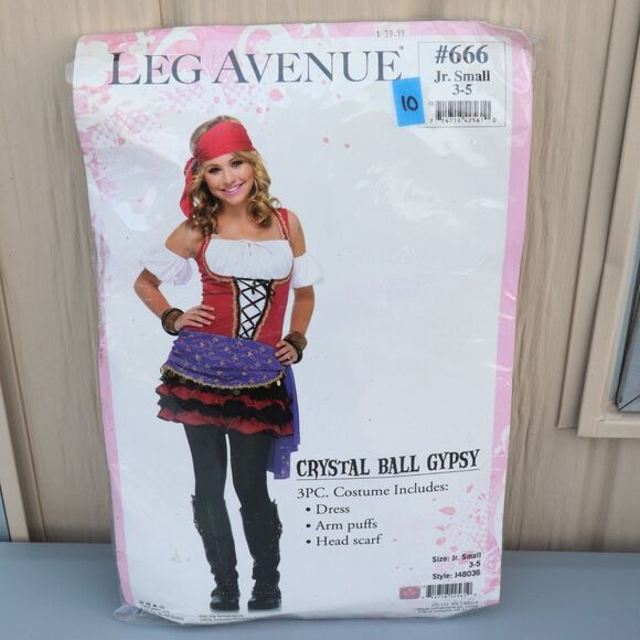 Crystal Ball Gypsy Costume Juniors Size Small 3-5 Leg Avenue - Picture 2 of 5